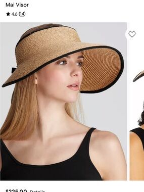Helen kaminski mai visor. Wide Brim Straw Sun Visor - Natural with Black Trim